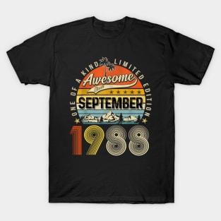 Awesome Since September 1988 Vintage 35th Birthday T-Shirt